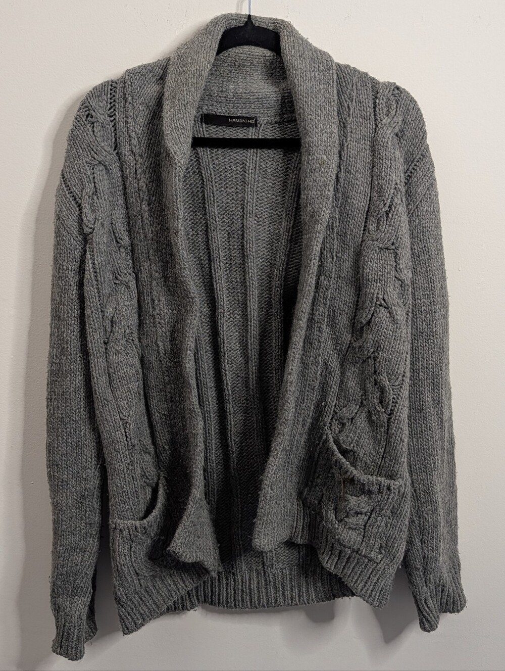 Hamaki-Ho Grey Wool Cardigan